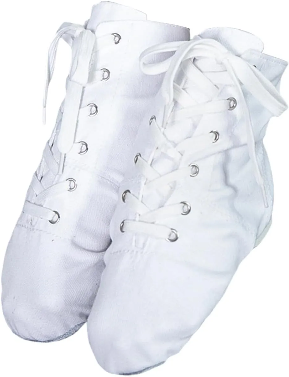 Lace up Jazz Boots Women Canvas Dance Boots Black Jazz Shoes For Men Ballroom Dance Flat with Split Sole