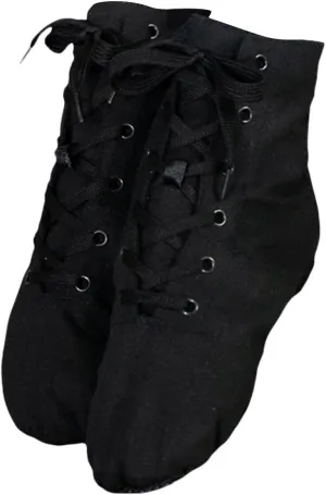 Lace up Jazz Boots Women Canvas Dance Boots Black Jazz Shoes For Men Ballroom Dance Flat with Split Sole