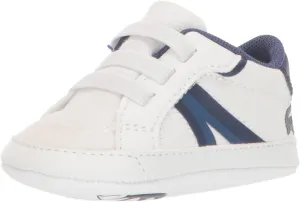 Lacoste Kid's L004 CUB Sneaker, WHT/BLU, 2