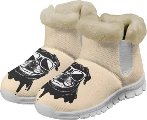 Ladies Snow Boots White Sole Mini Boots Warm Fur Lining Outdoor Shoes Comfortable Ankle Booties Winter Boots