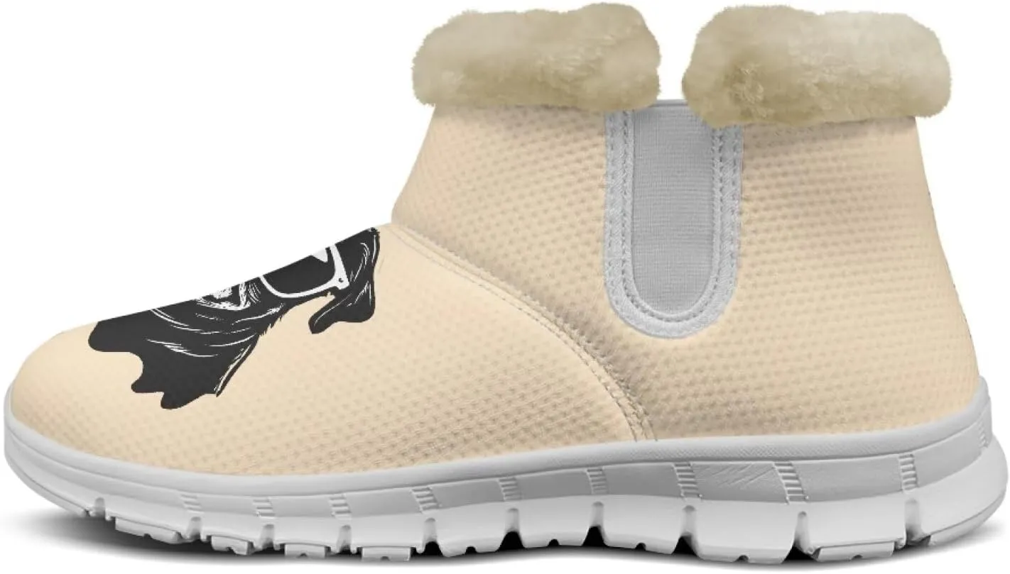 Ladies Snow Boots White Sole Mini Boots Warm Fur Lining Outdoor Shoes Comfortable Ankle Booties Winter Boots