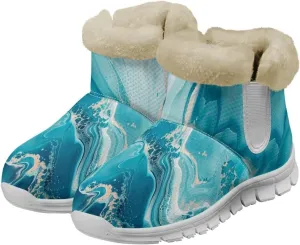 Ladies Snow Boots White Sole Mini Boots Warm Fur Lining Outdoor Shoes Comfortable Ankle Booties Winter Boots