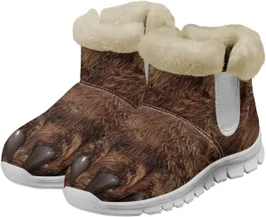 Ladies Snow Boots White Sole Mini Boots Warm Fur Lining Outdoor Shoes Comfortable Ankle Booties Winter Boots