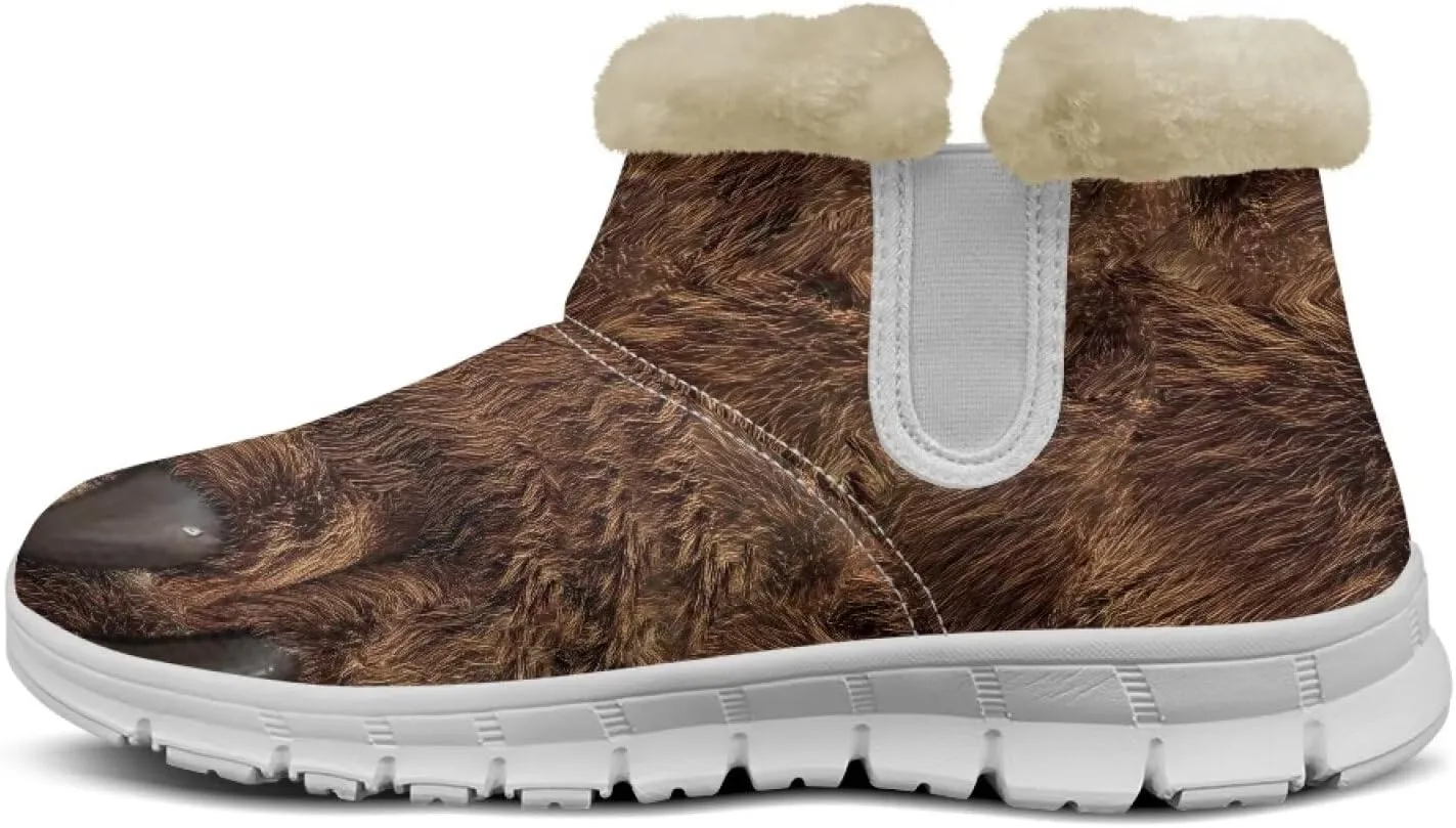 Ladies Snow Boots White Sole Mini Boots Warm Fur Lining Outdoor Shoes Comfortable Ankle Booties Winter Boots