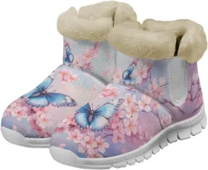 Ladies Snow Boots White Sole Mini Boots Warm Fur Lining Outdoor Shoes Comfortable Ankle Booties Winter Boots