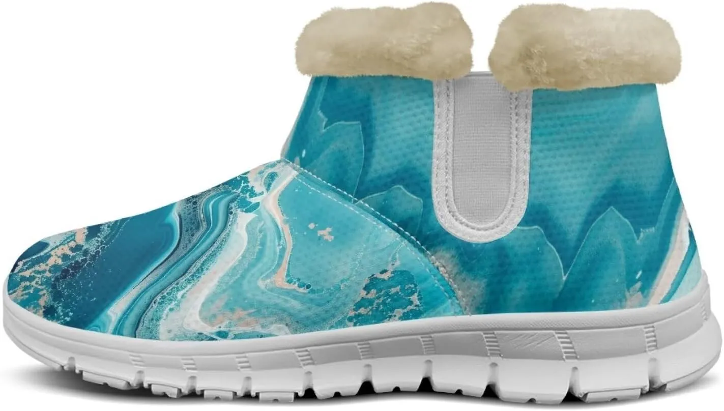 Ladies Snow Boots White Sole Mini Boots Warm Fur Lining Outdoor Shoes Comfortable Ankle Booties Winter Boots