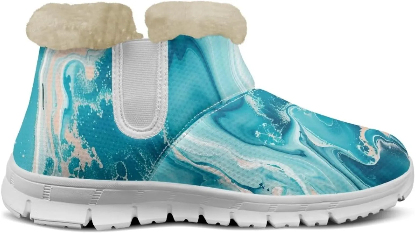 Ladies Snow Boots White Sole Mini Boots Warm Fur Lining Outdoor Shoes Comfortable Ankle Booties Winter Boots
