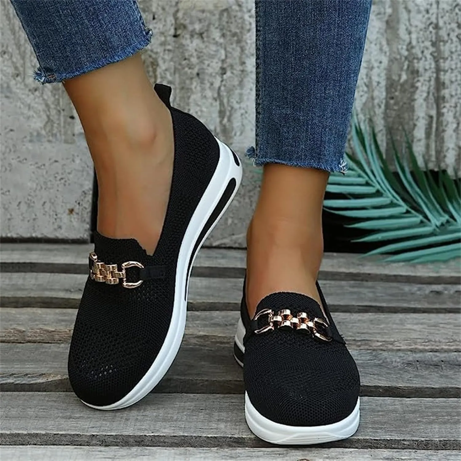 Ladmiple Walking Shoes Women Comfort Slip On Running Shoes Non Slip Casual Fashion Gym Athletic Tennis Workout Sneakers