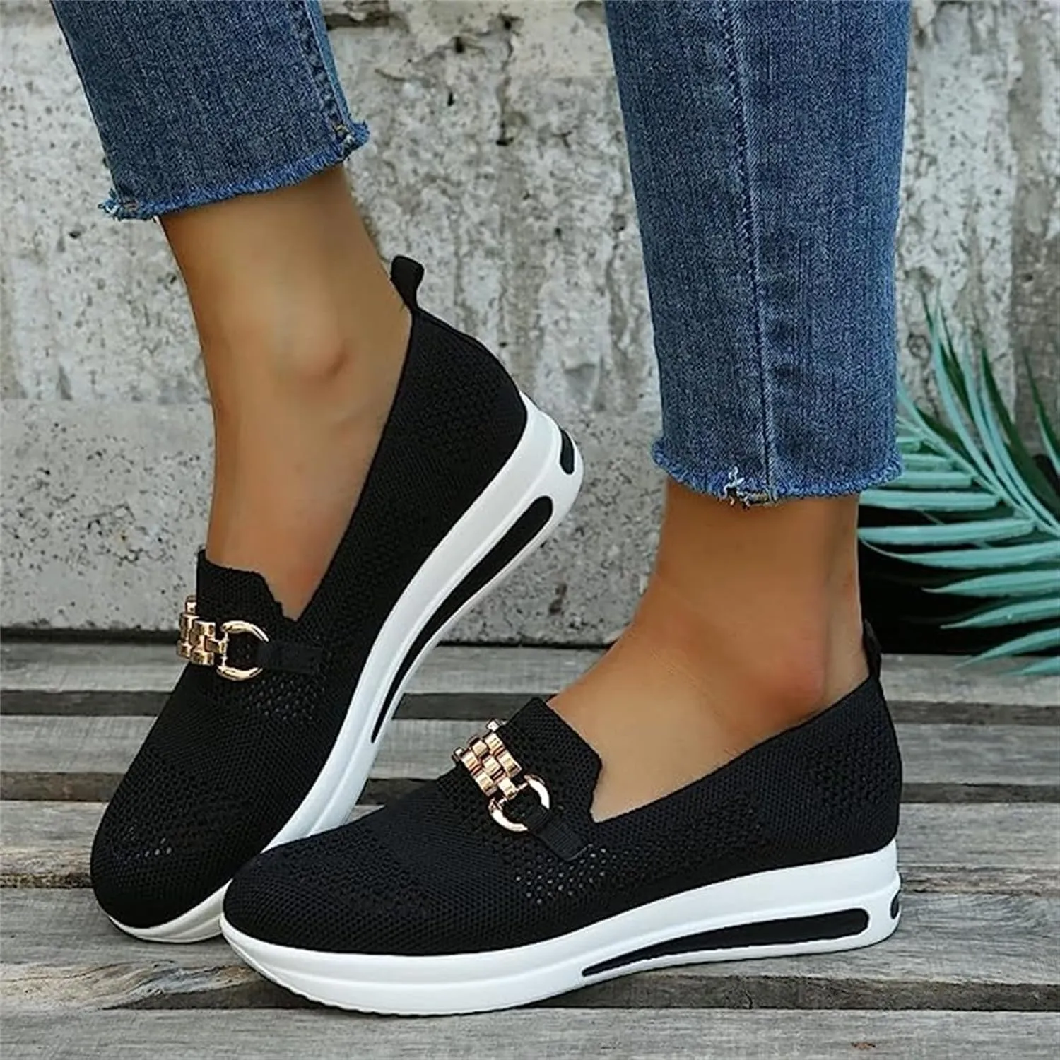 Ladmiple Walking Shoes Women Comfort Slip On Running Shoes Non Slip Casual Fashion Gym Athletic Tennis Workout Sneakers