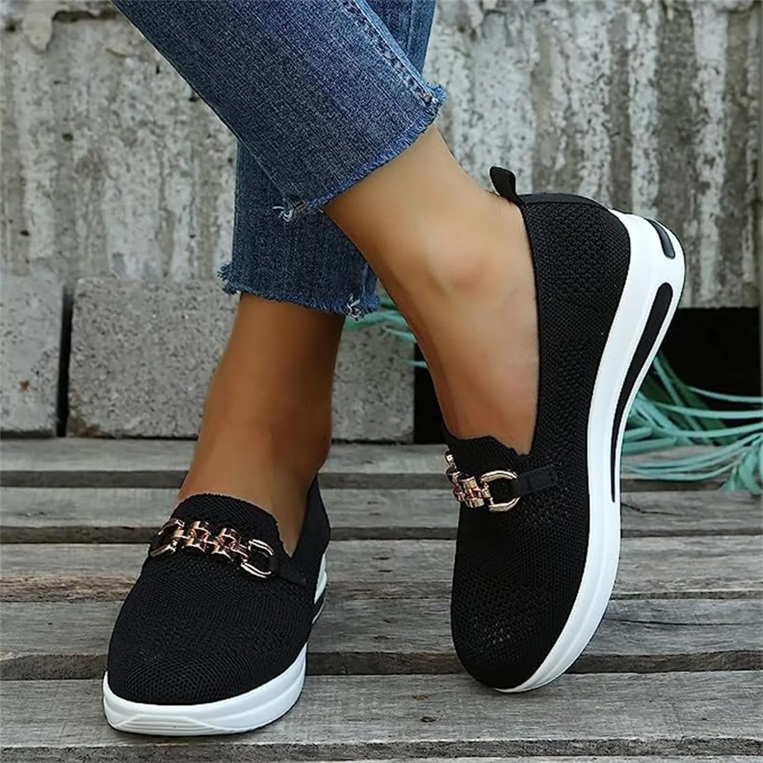 Ladmiple Walking Shoes Women Comfort Slip On Running Shoes Non Slip Casual Fashion Gym Athletic Tennis Workout Sneakers
