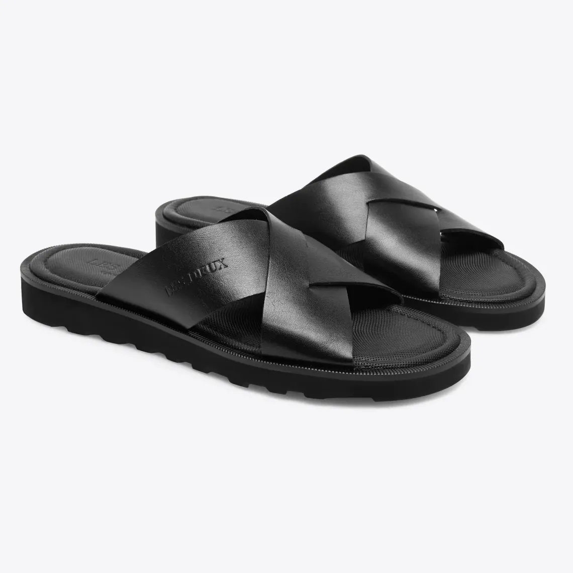 Larry Leather Sandal (Black)