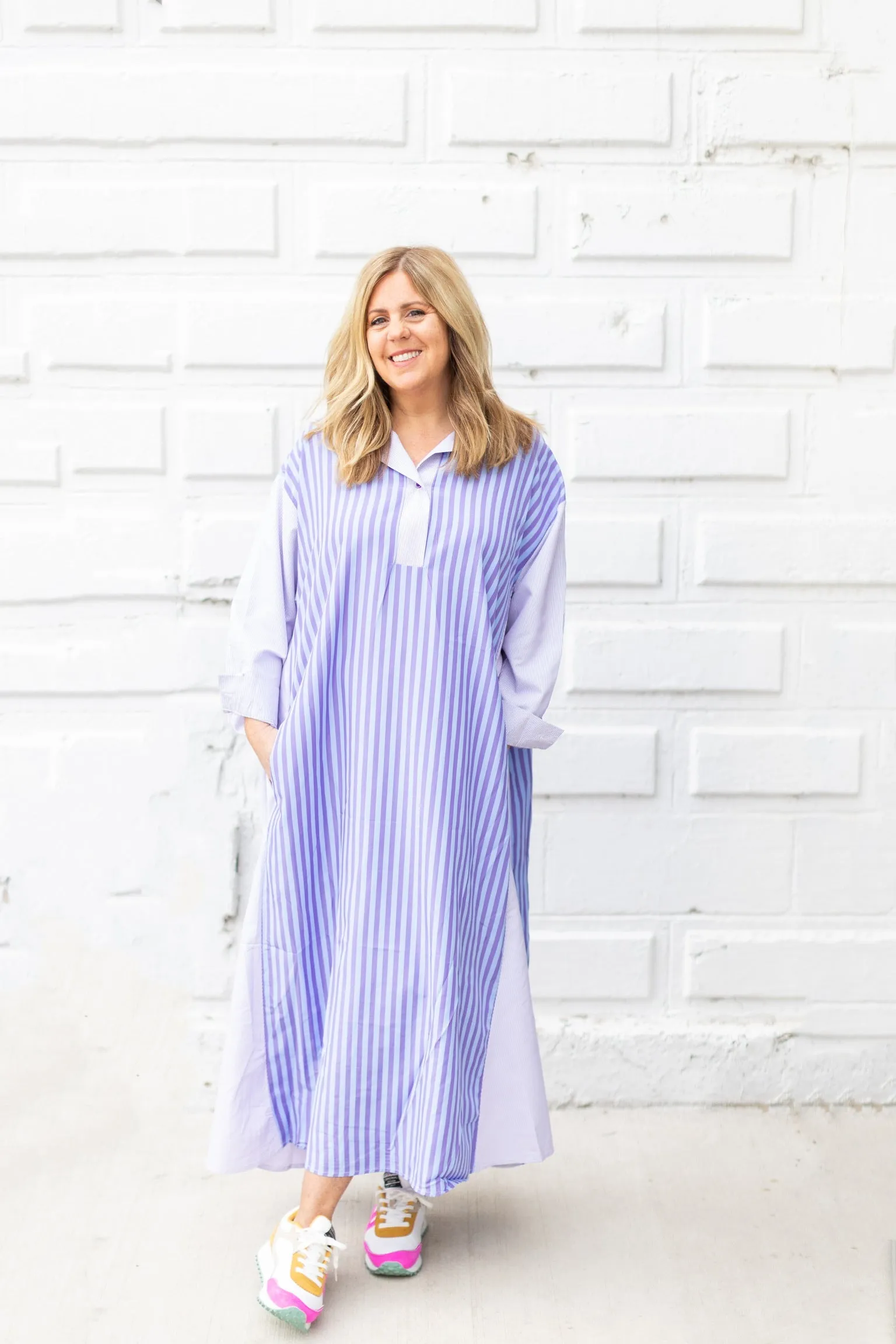 Lavender Stripe Maxi Dress
