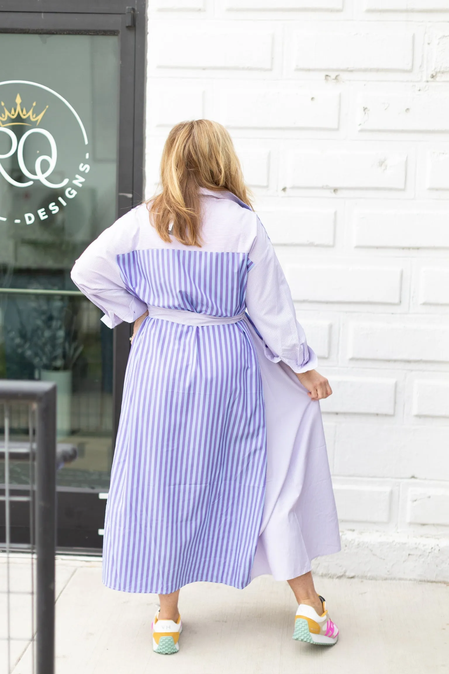 Lavender Stripe Maxi Dress