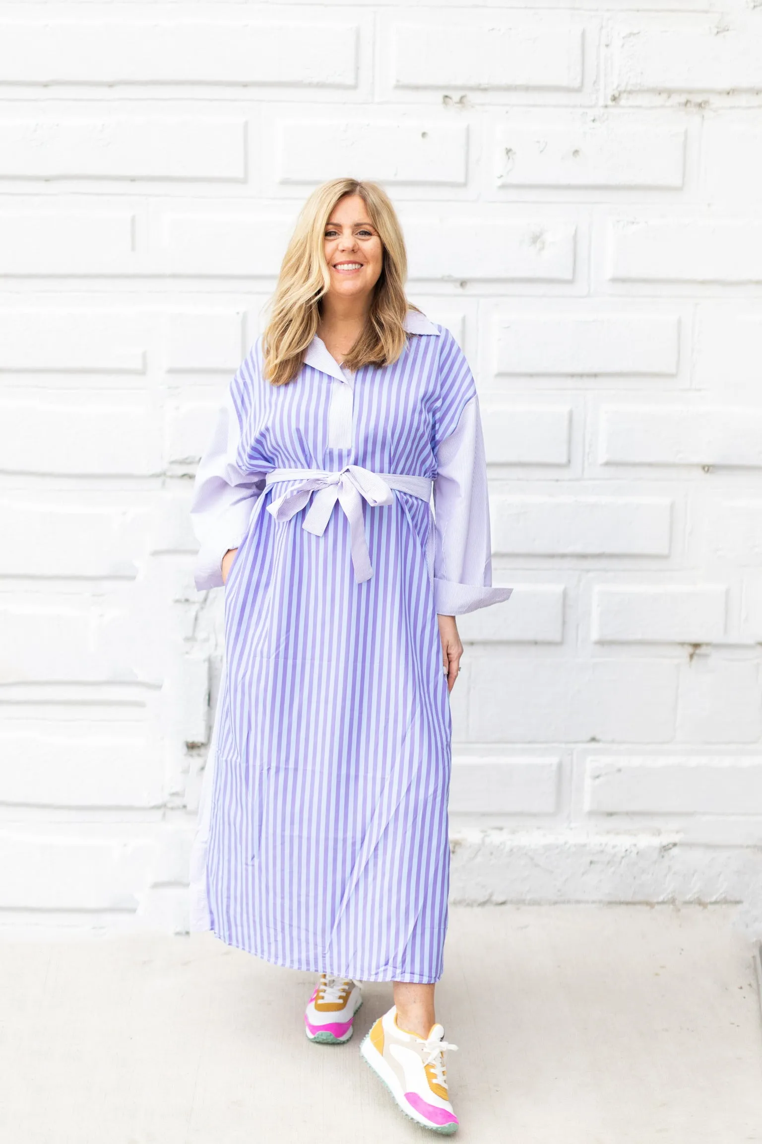 Lavender Stripe Maxi Dress