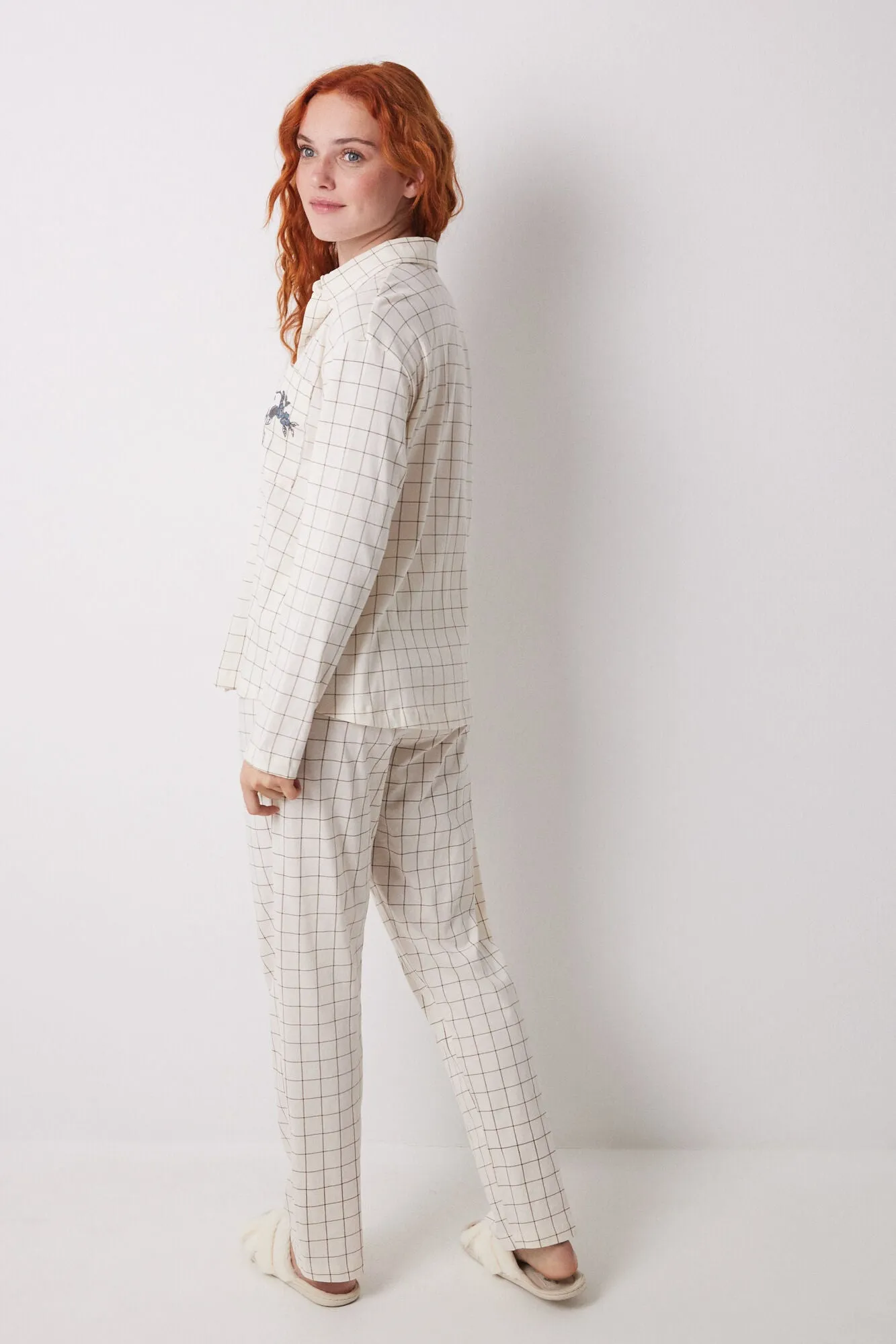 Long classic pyjamas 100% cotton checkered
