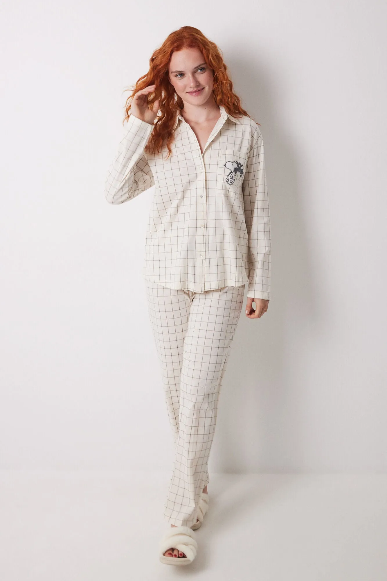 Long classic pyjamas 100% cotton checkered
