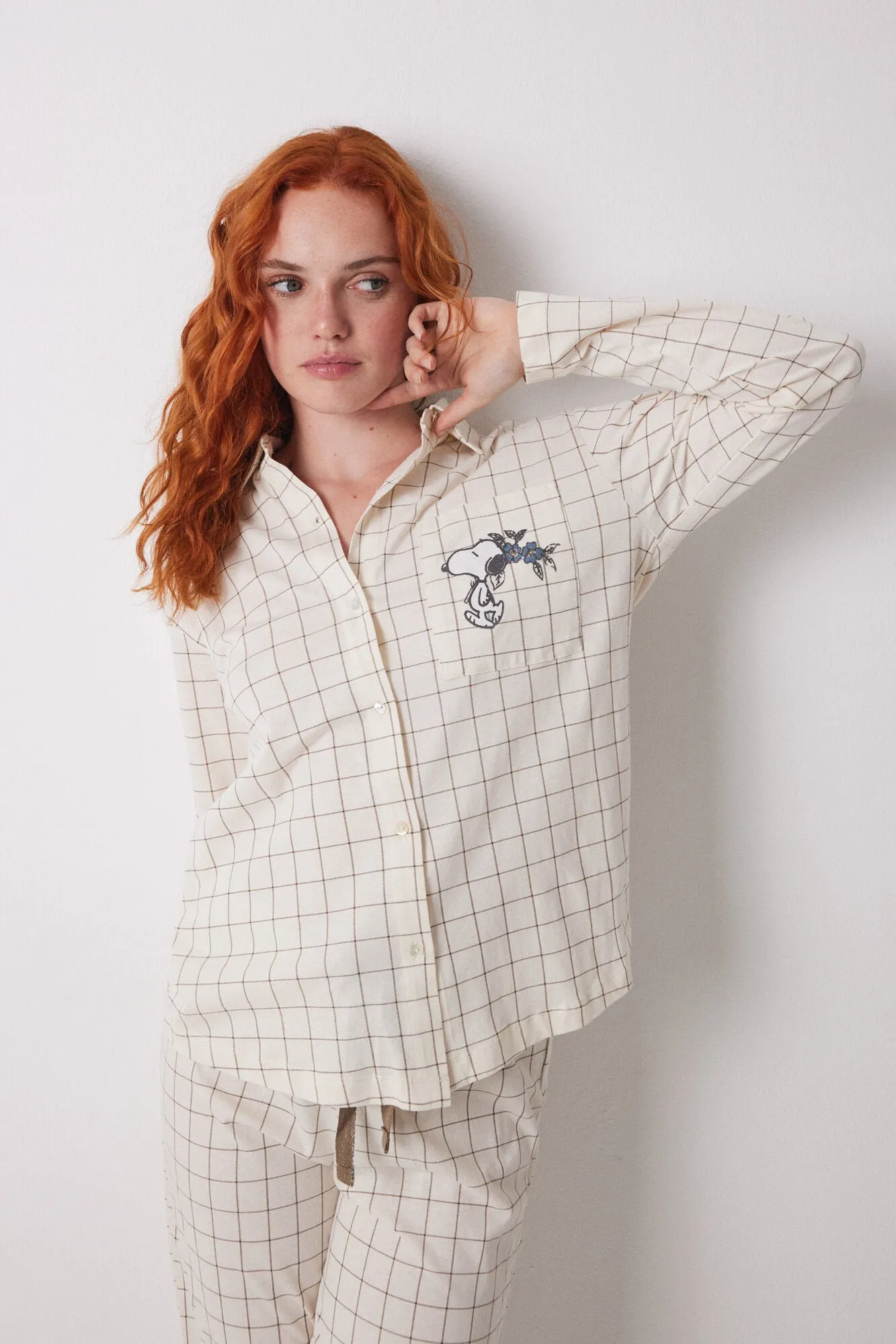 Long classic pyjamas 100% cotton checkered