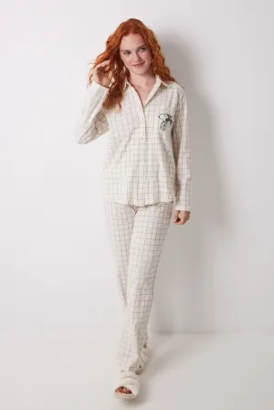 Long classic pyjamas 100% cotton checkered