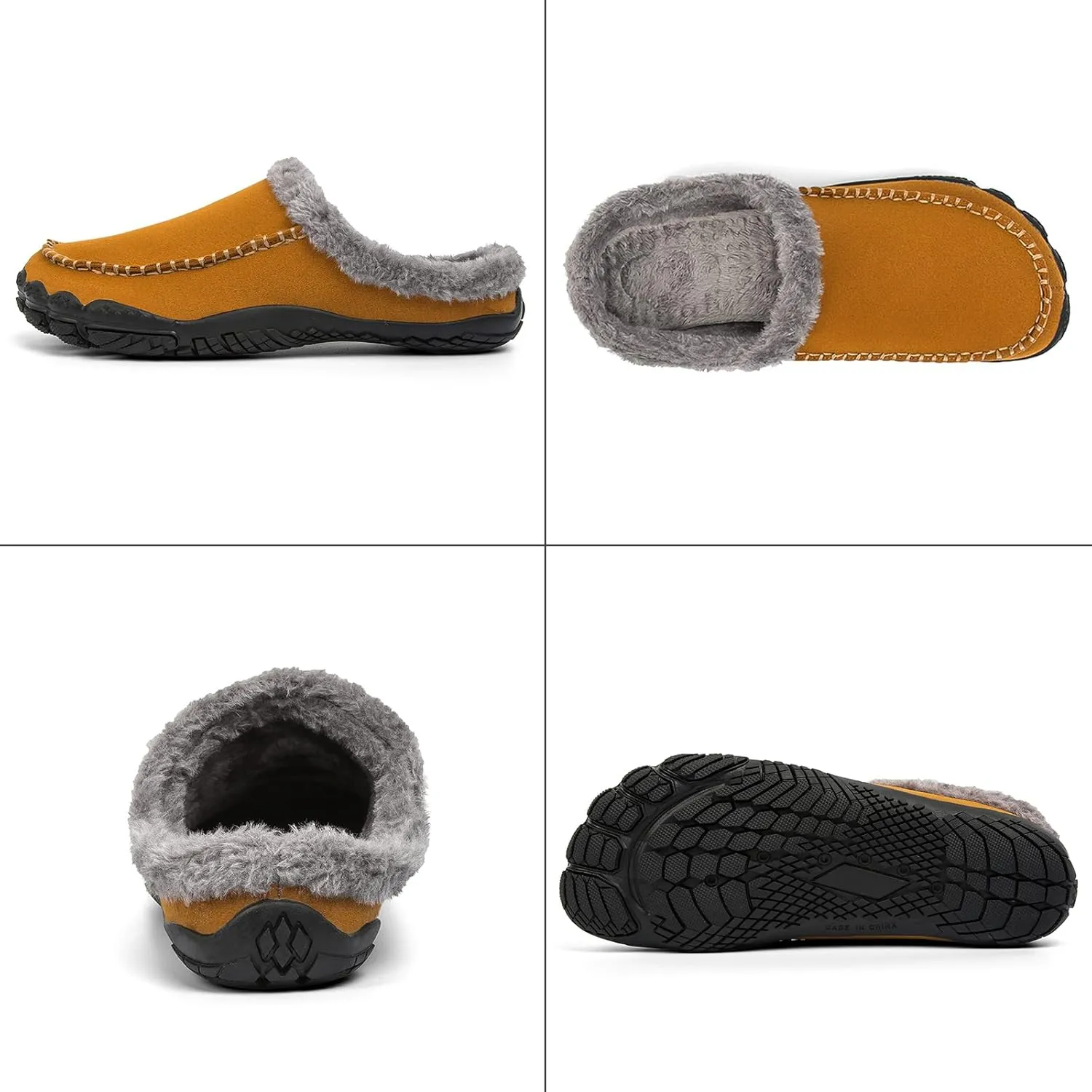 Lossarye Men's Winter Warm Moccasin Slippers,Slip-on Memory Foam Lightweight Anti-Slip Cozy Fuzzy House Slippers Wide Indoor Outdoor Shoes