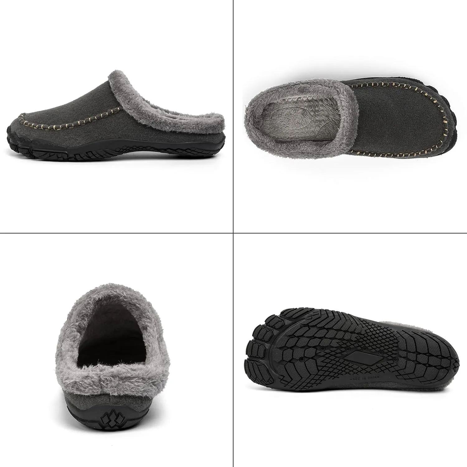 Lossarye Men's Winter Warm Moccasin Slippers,Slip-on Memory Foam Lightweight Anti-Slip Cozy Fuzzy House Slippers Wide Indoor Outdoor Shoes