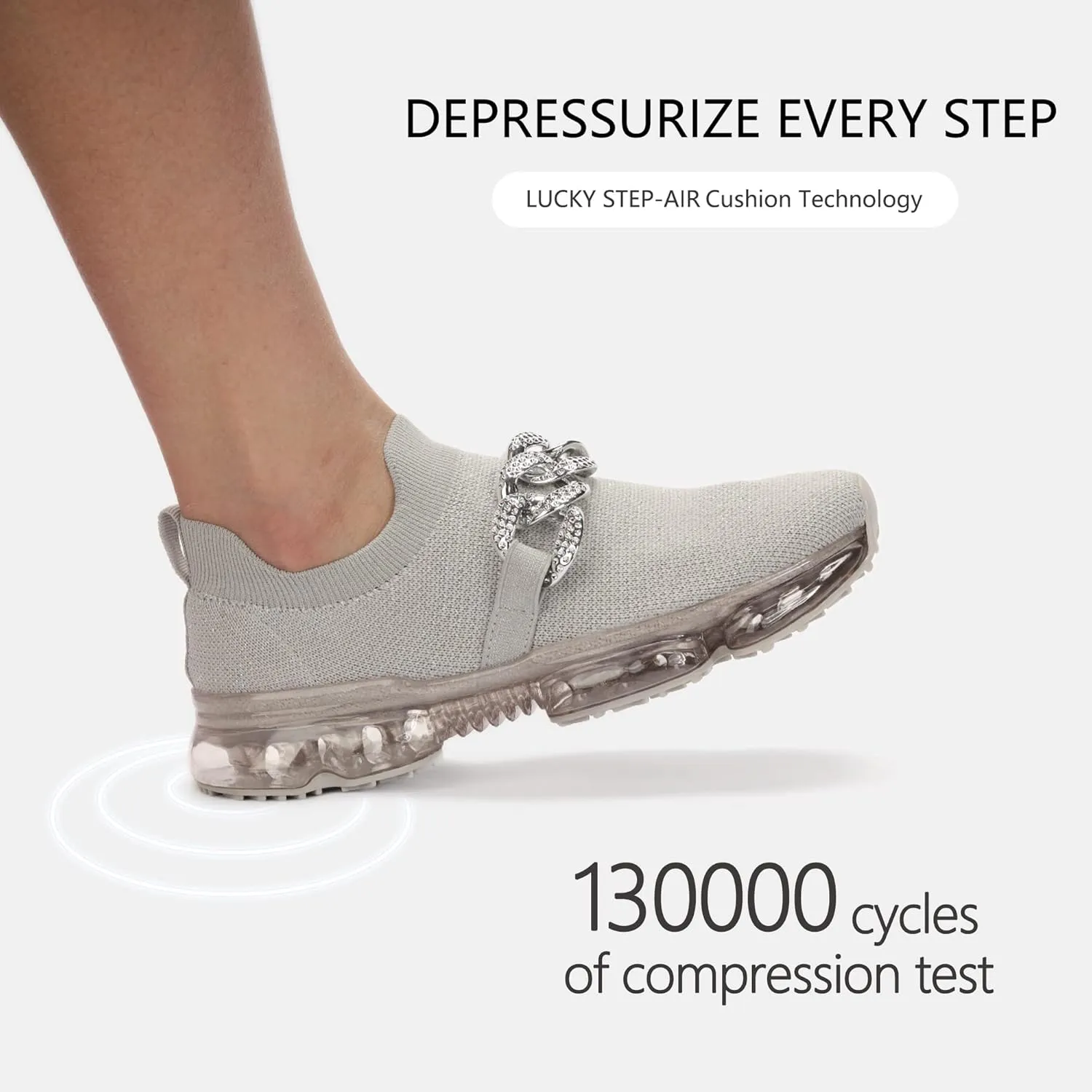 LUCKY STEP Women Air Cushion Fashion Sneakers Breathable Casual Comfortable Lightweight Walking Shoes