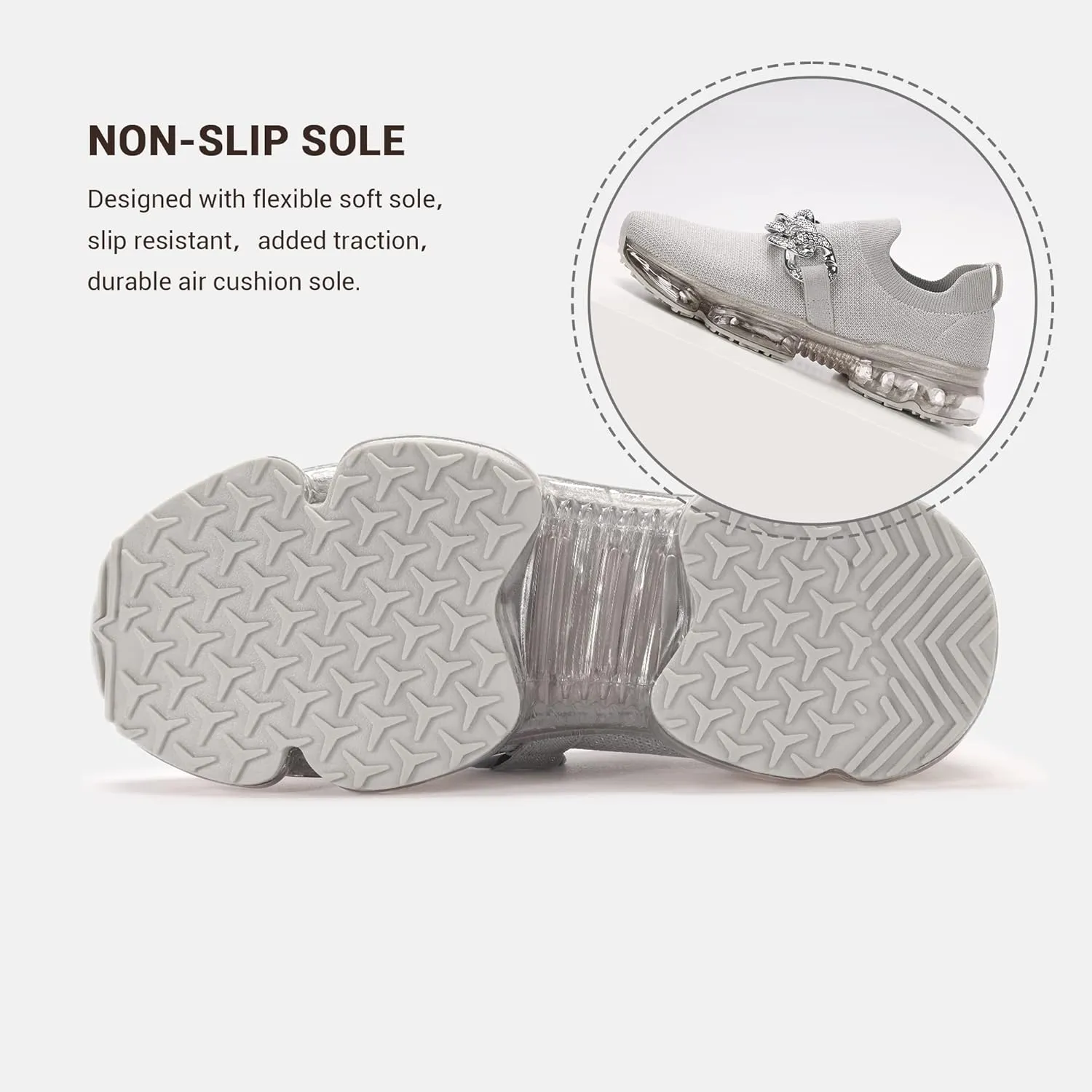 LUCKY STEP Women Air Cushion Fashion Sneakers Breathable Casual Comfortable Lightweight Walking Shoes