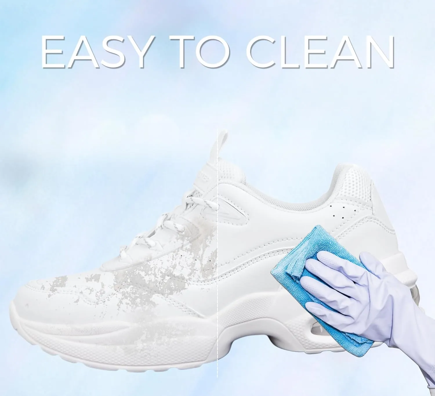 LUCKY STEP Womens Air Cushion Fashion Sneakers Platform Casual Walking Resistant Tennis Shoes Hologram Leather Comfortable Travel Sneakers