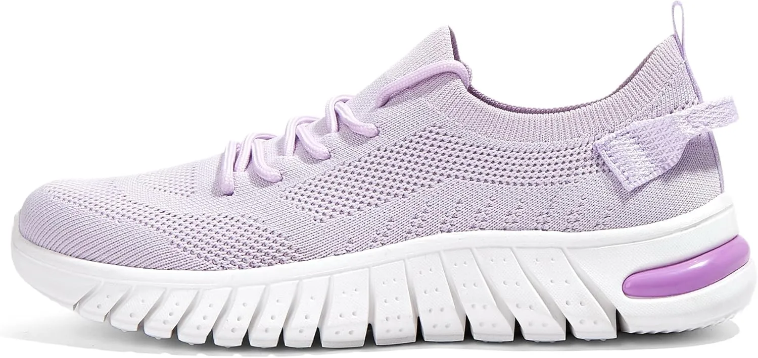 LUCKY STEP Women's Mesh Slip on Sneakers Lightweight Breathable Wide Width Walking Shoes Nursing Casual Gym Workout Tennis Footwear