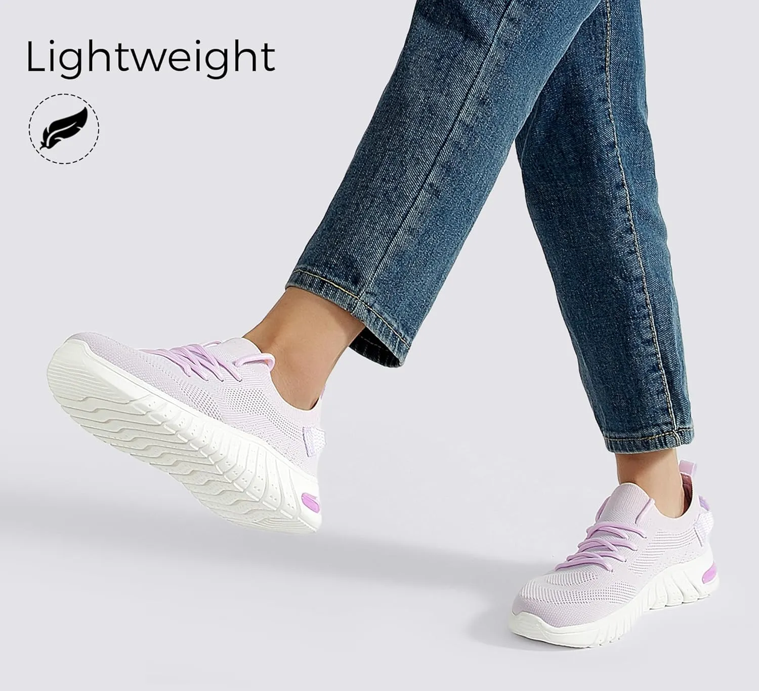 LUCKY STEP Women's Mesh Slip on Sneakers Lightweight Breathable Wide Width Walking Shoes Nursing Casual Gym Workout Tennis Footwear