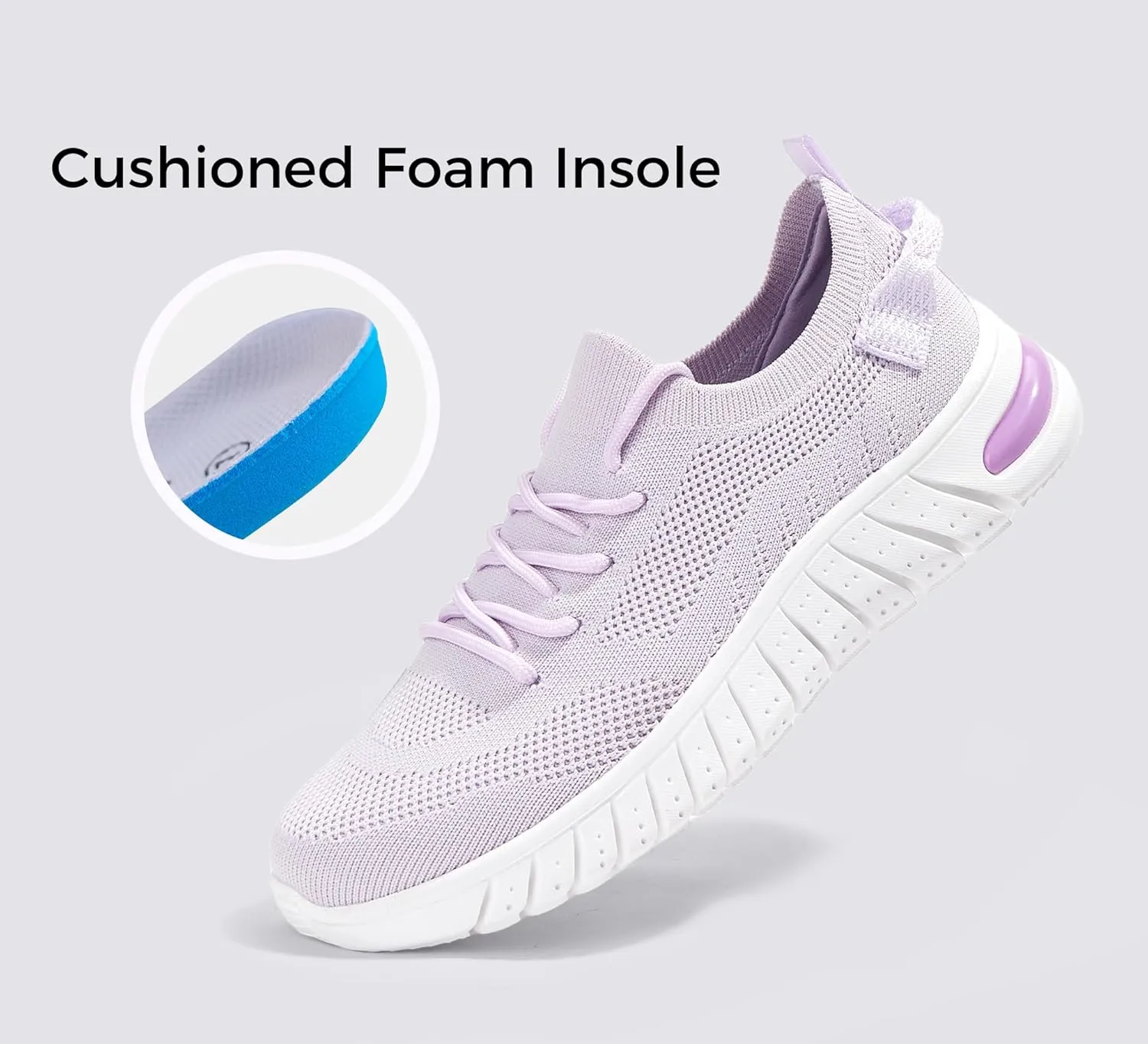 LUCKY STEP Women's Mesh Slip on Sneakers Lightweight Breathable Wide Width Walking Shoes Nursing Casual Gym Workout Tennis Footwear