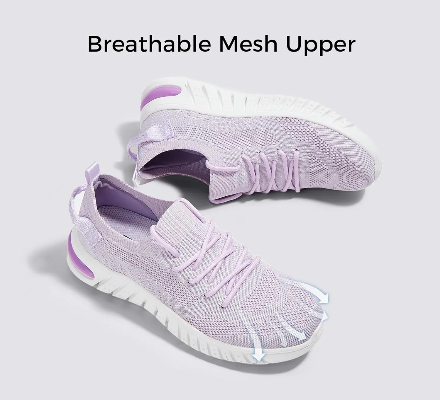 LUCKY STEP Women's Mesh Slip on Sneakers Lightweight Breathable Wide Width Walking Shoes Nursing Casual Gym Workout Tennis Footwear