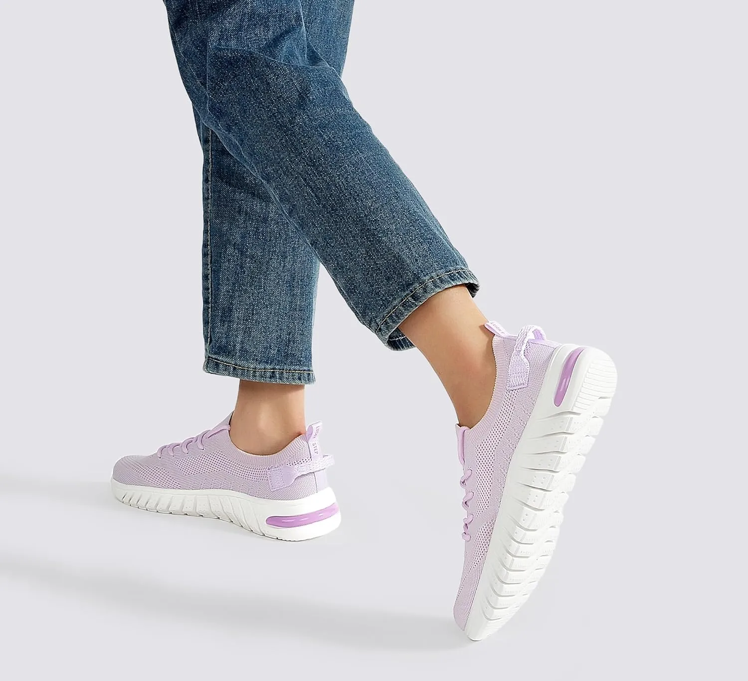 LUCKY STEP Women's Mesh Slip on Sneakers Lightweight Breathable Wide Width Walking Shoes Nursing Casual Gym Workout Tennis Footwear