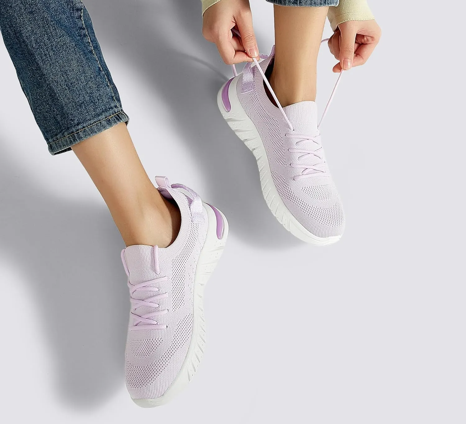 LUCKY STEP Women's Mesh Slip on Sneakers Lightweight Breathable Wide Width Walking Shoes Nursing Casual Gym Workout Tennis Footwear