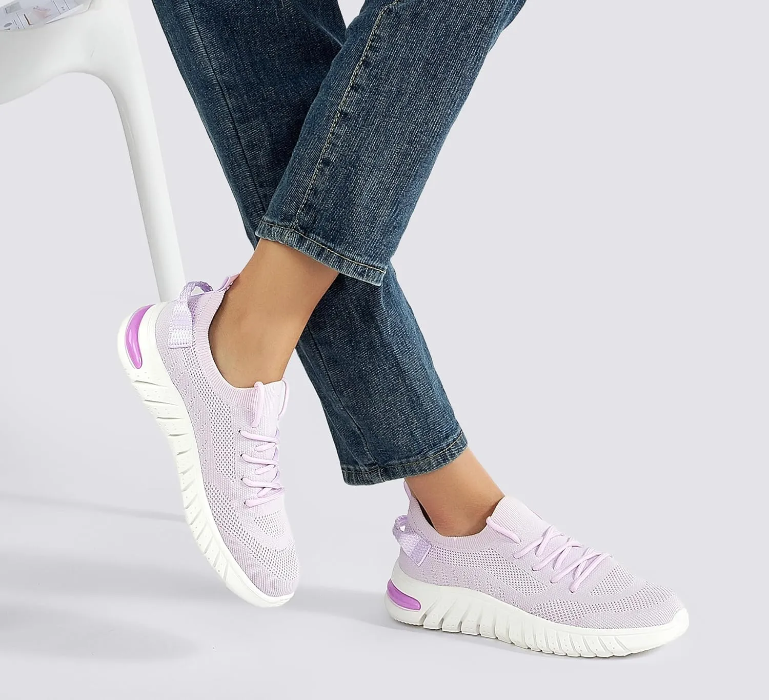 LUCKY STEP Women's Mesh Slip on Sneakers Lightweight Breathable Wide Width Walking Shoes Nursing Casual Gym Workout Tennis Footwear
