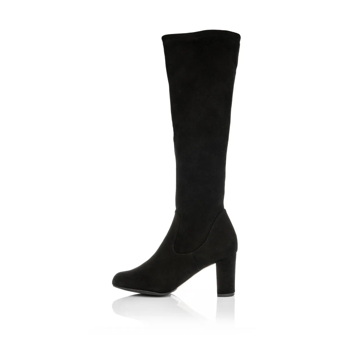 Lydia Extra Wide Width Knee High Boots - Black Suede