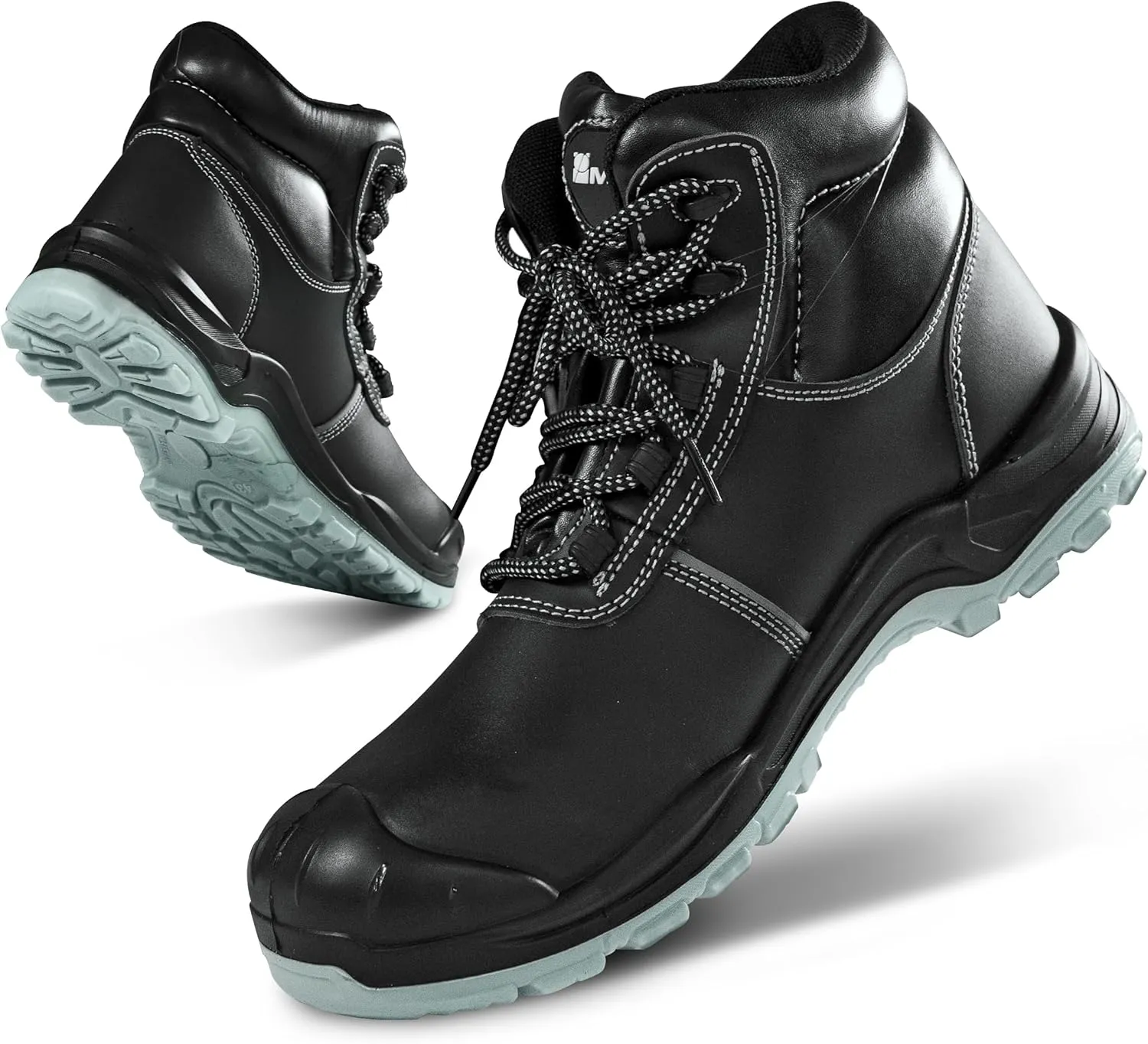MAGPIE Premium Steel Toe Work Boots for Men, Waterproof & Slip Resistant Safety Shoes