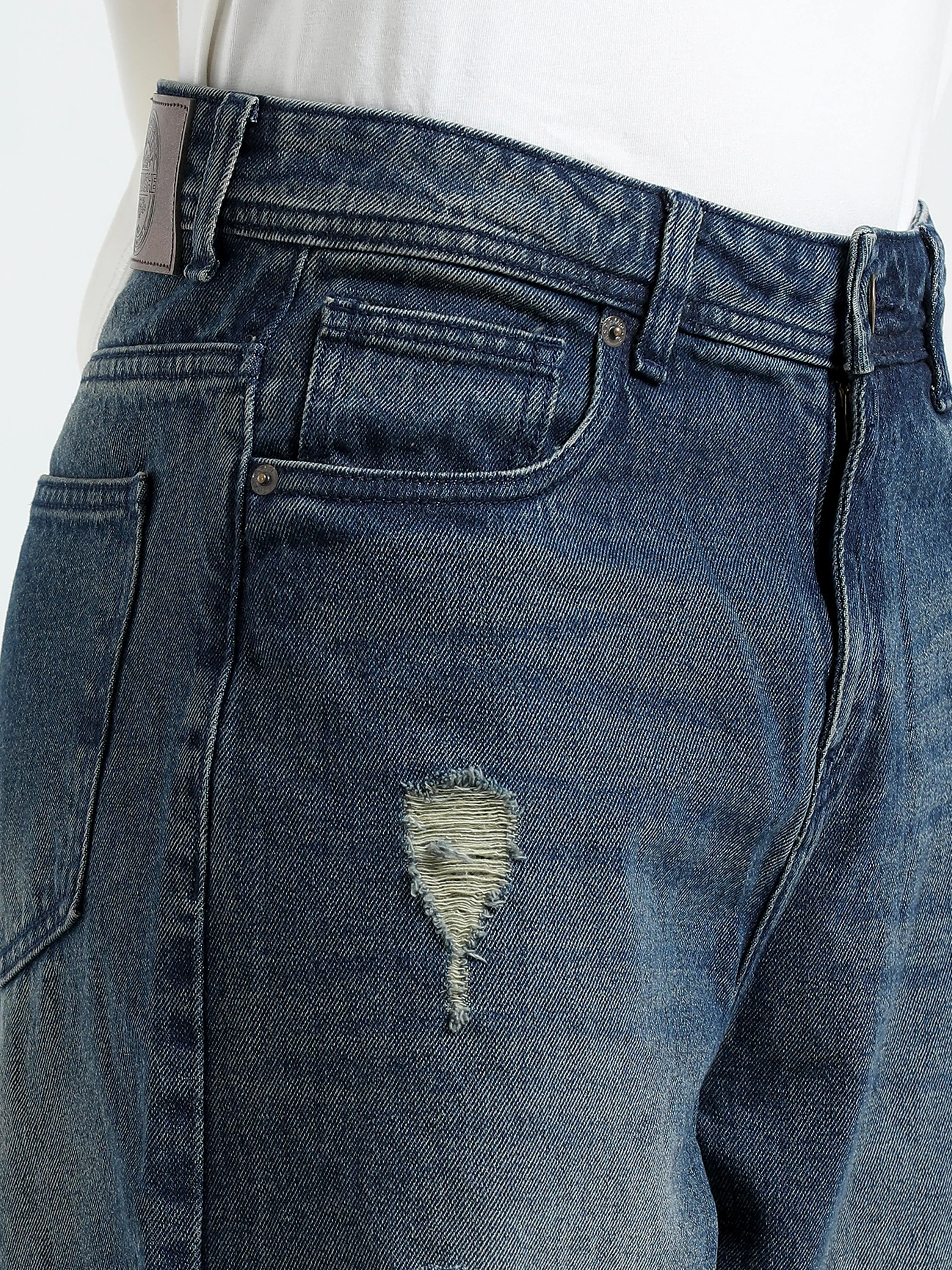 Mara Loose Jeans - Blue Patch