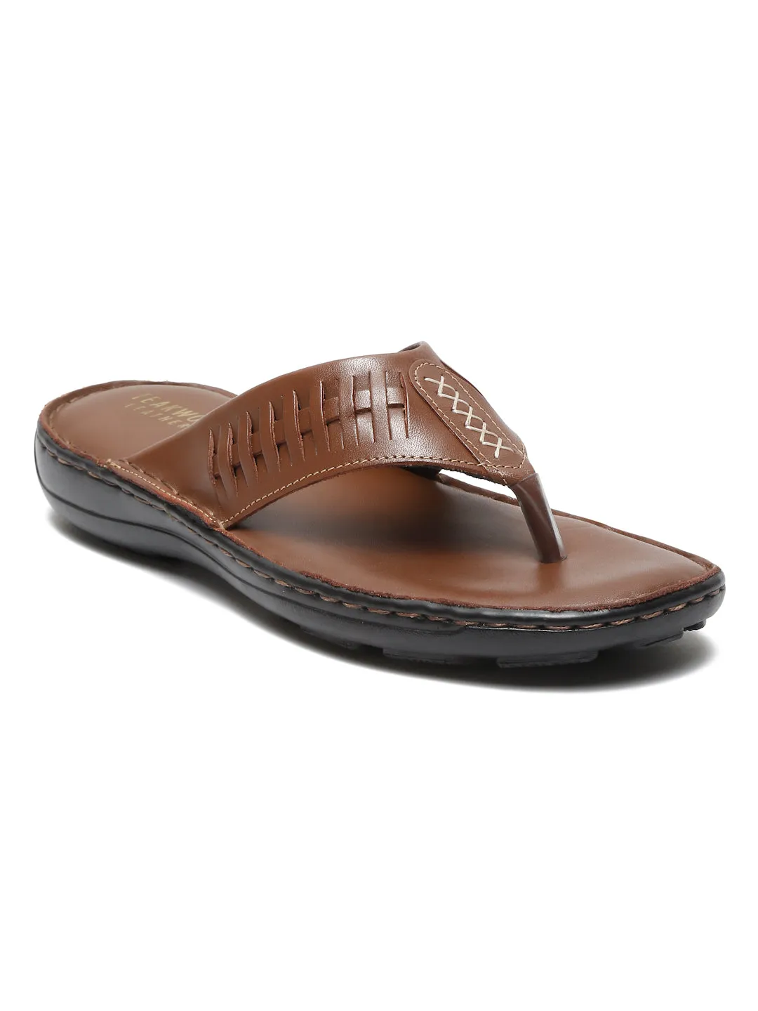 MEN LEATHER TAN THONG FLIP-FLOP