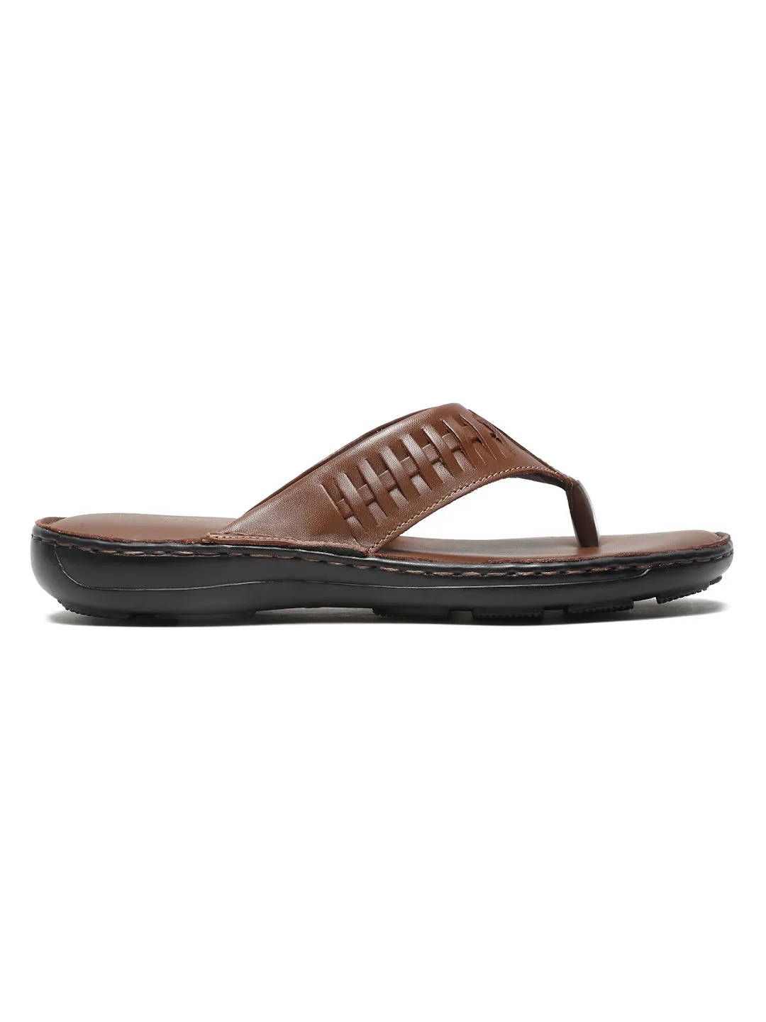 MEN LEATHER TAN THONG FLIP-FLOP