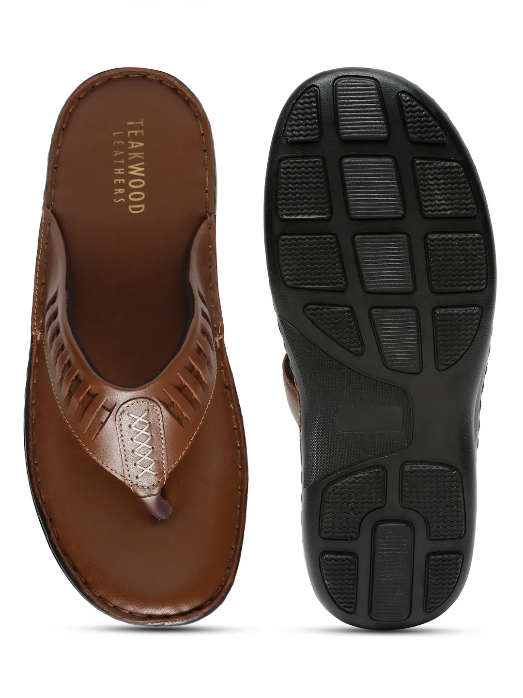 MEN LEATHER TAN THONG FLIP-FLOP