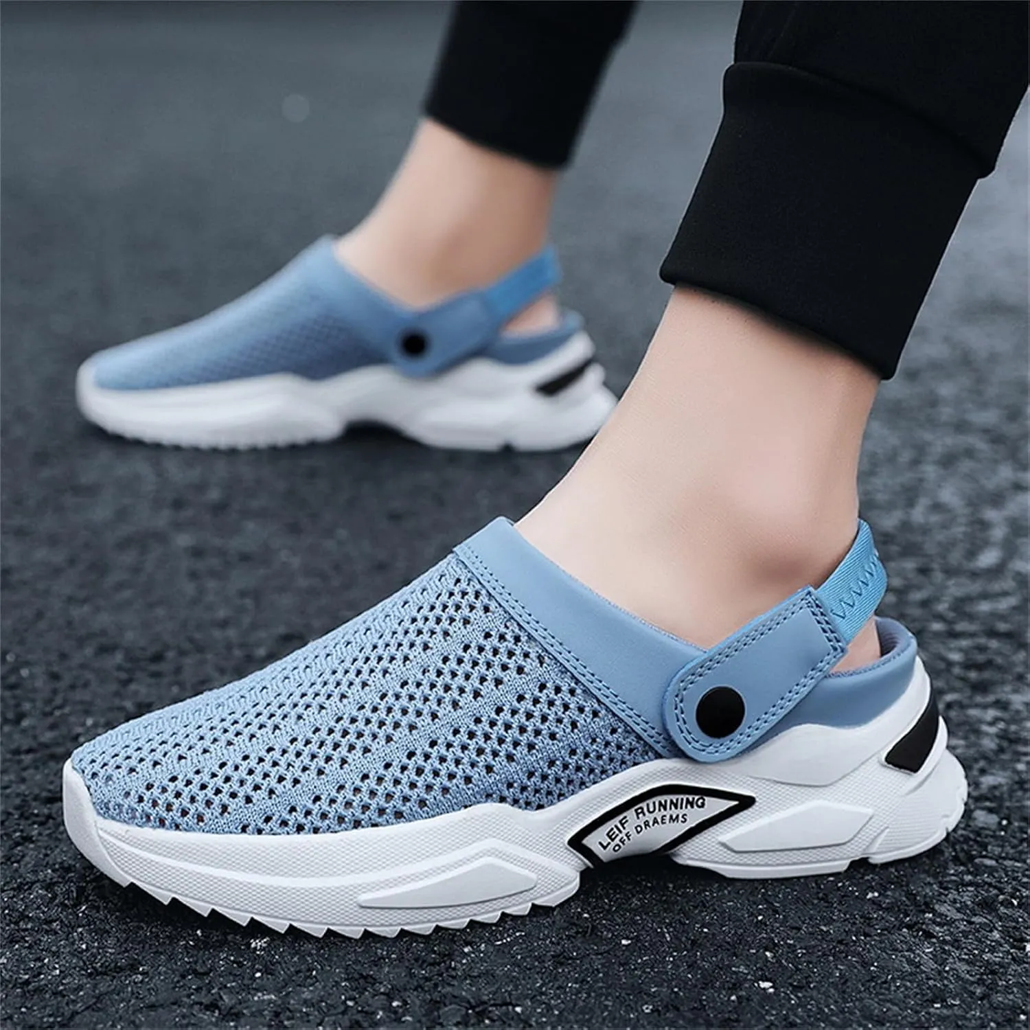 Men s orthopedic hollow-out summer sandalsThick Sole Slip-On Knitted ClogsBreathable Knitted Mesh Sandals with Arch Support