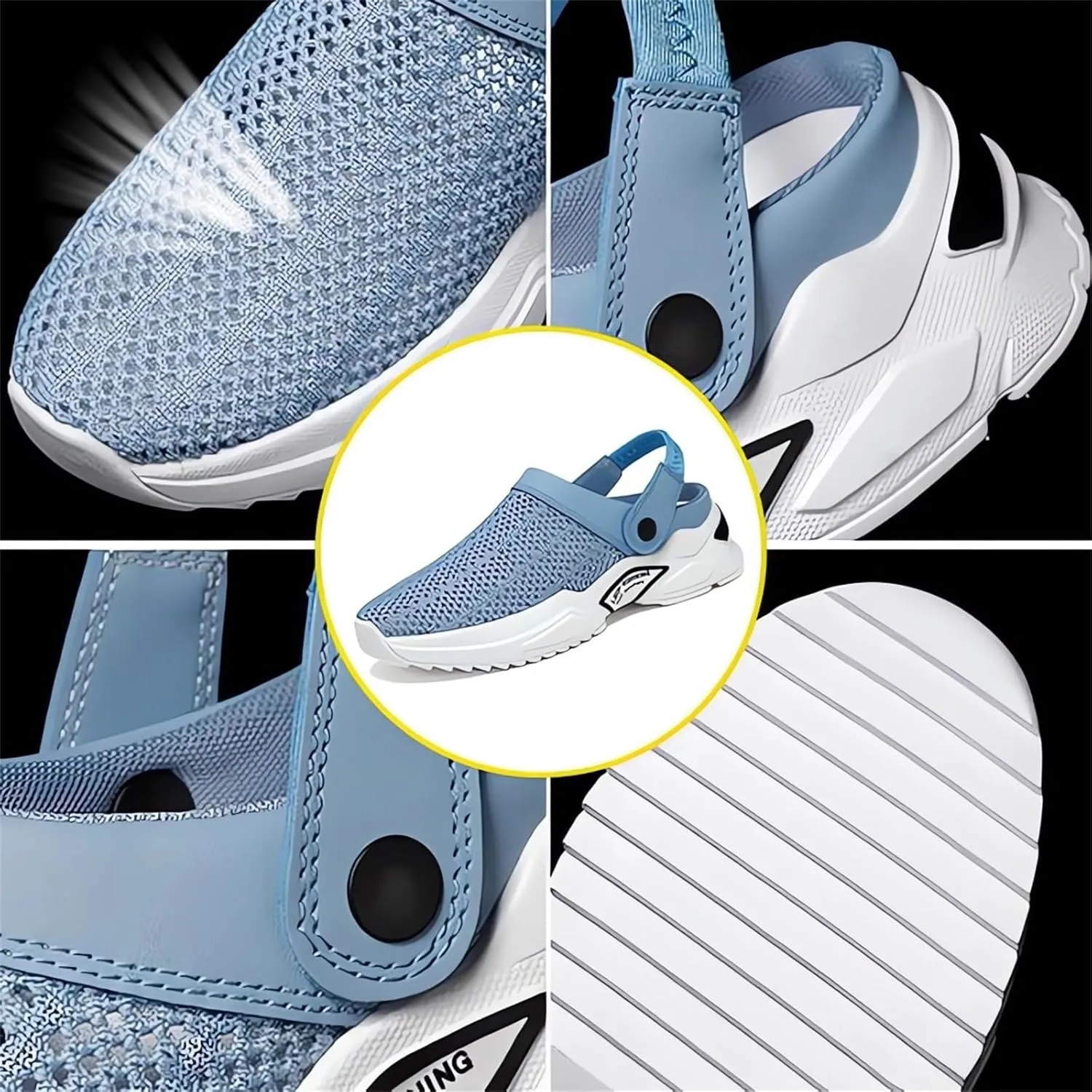 Men s orthopedic hollow-out summer sandalsThick Sole Slip-On Knitted ClogsBreathable Knitted Mesh Sandals with Arch Support