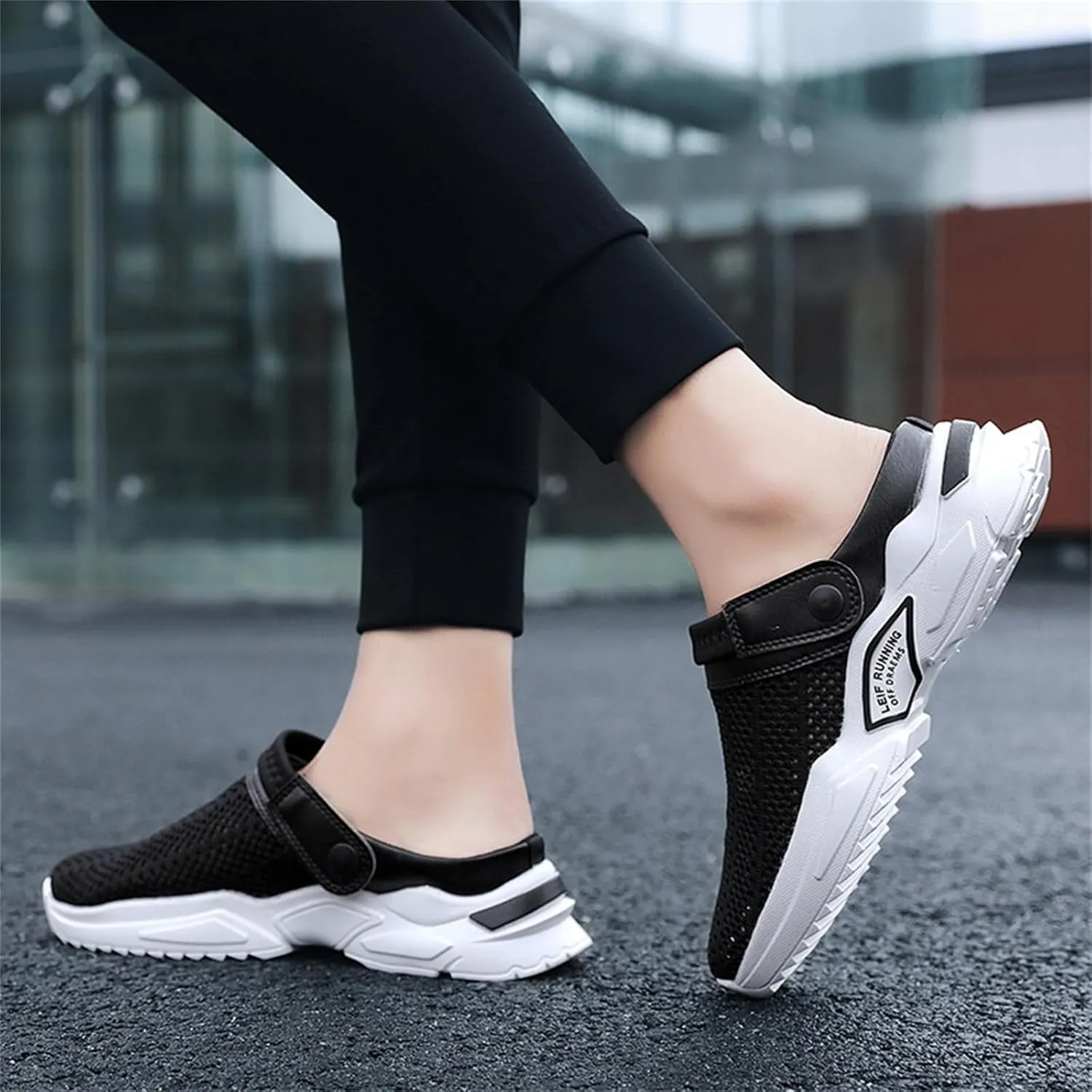 Men s orthopedic hollow-out summer sandalsThick Sole Slip-On Knitted ClogsBreathable Knitted Mesh Sandals with Arch Support