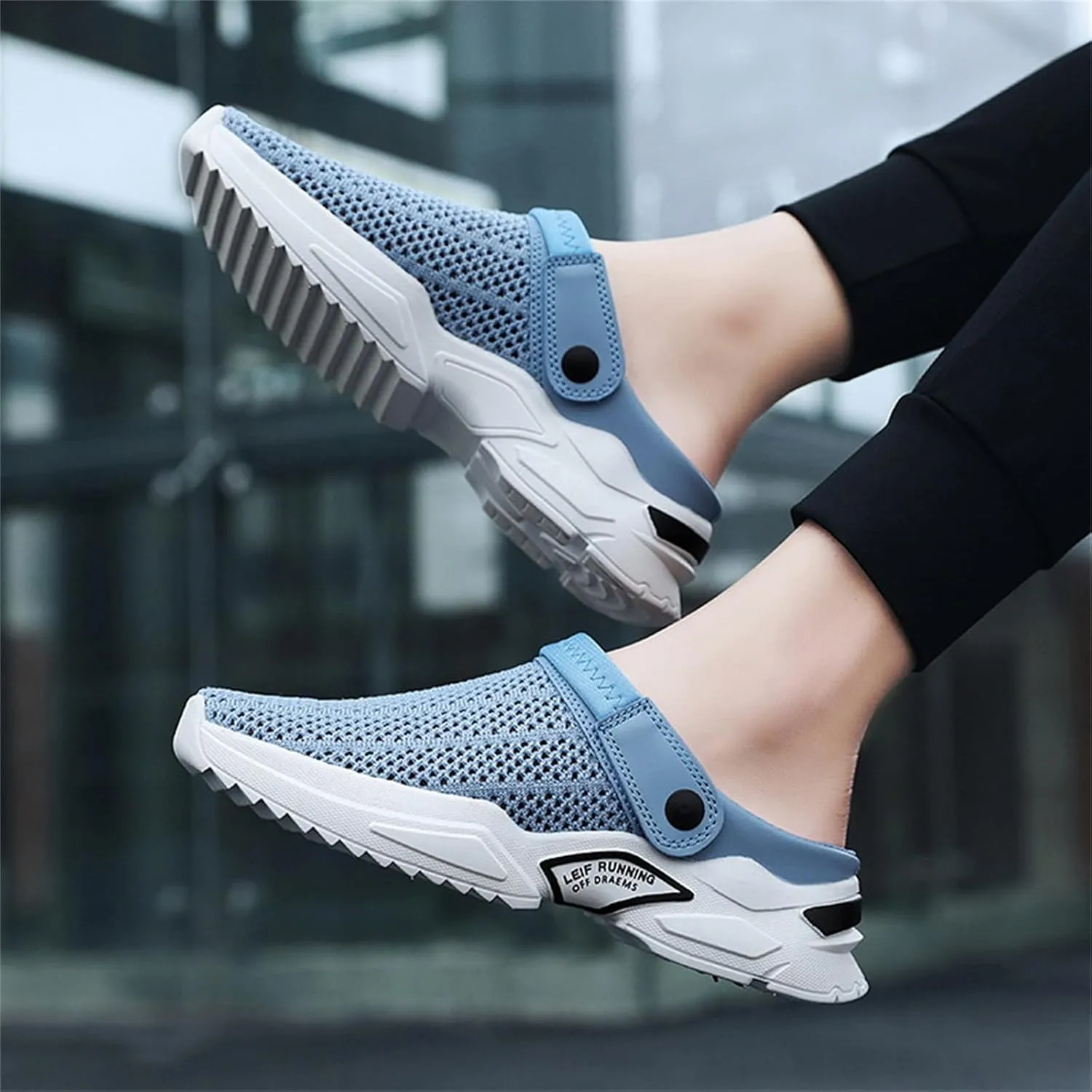 Men s orthopedic hollow-out summer sandalsThick Sole Slip-On Knitted ClogsBreathable Knitted Mesh Sandals with Arch Support