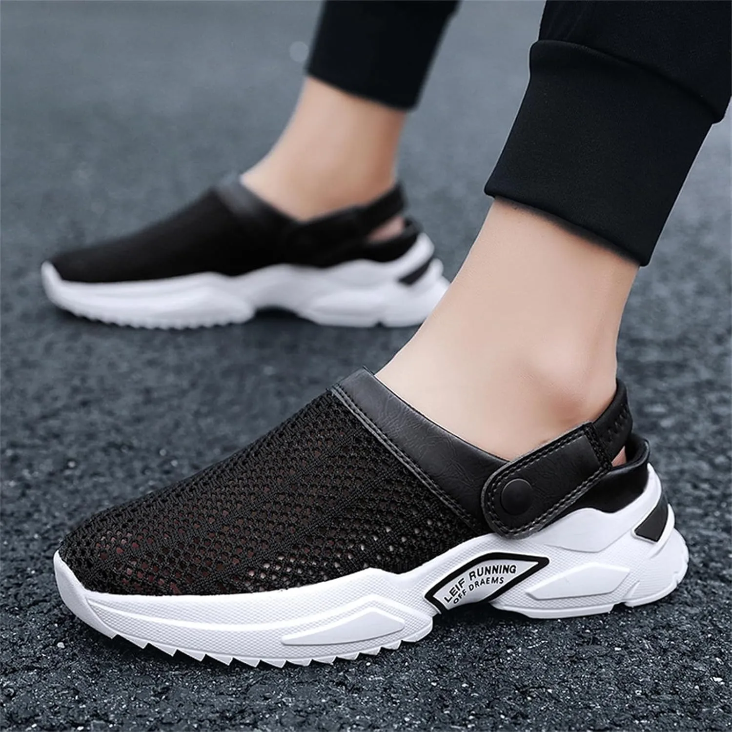 Men s orthopedic hollow-out summer sandalsThick Sole Slip-On Knitted ClogsBreathable Knitted Mesh Sandals with Arch Support