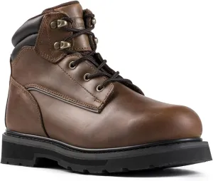 Mens 6" Heavy Duty Steel Toe Work Boots for Men, Comfortable, Goodyear Welt, Crazy Horse Leather, Oil/Slip Resistant, Construction Boots, 84704