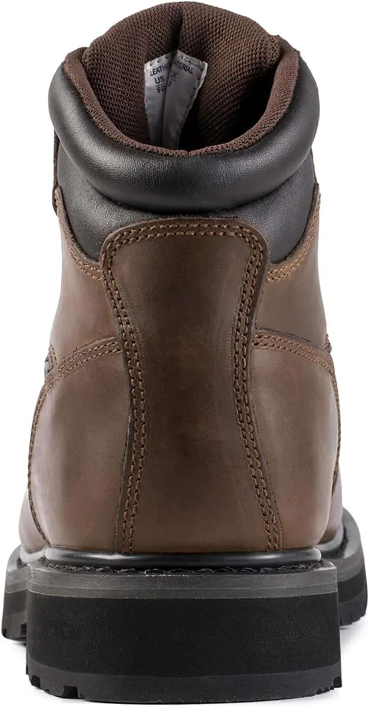 Mens 6" Heavy Duty Steel Toe Work Boots for Men, Comfortable, Goodyear Welt, Crazy Horse Leather, Oil/Slip Resistant, Construction Boots, 84704