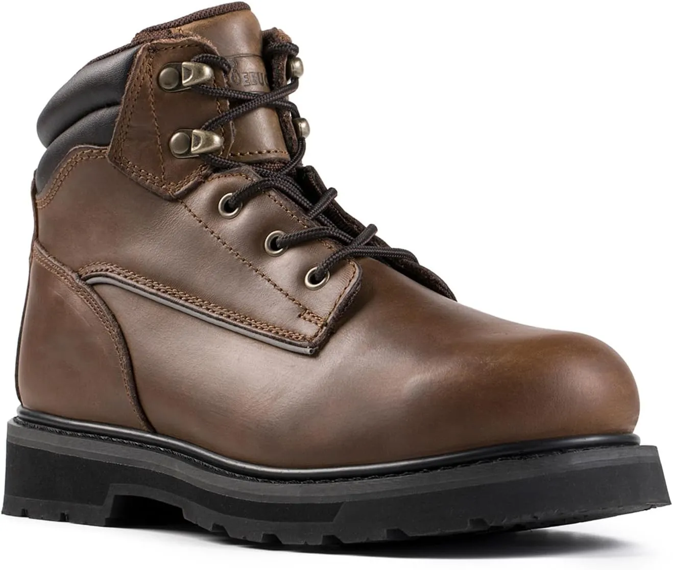 Mens 6" Heavy Duty Steel Toe Work Boots for Men, Comfortable, Goodyear Welt, Crazy Horse Leather, Oil/Slip Resistant, Construction Boots, 84704
