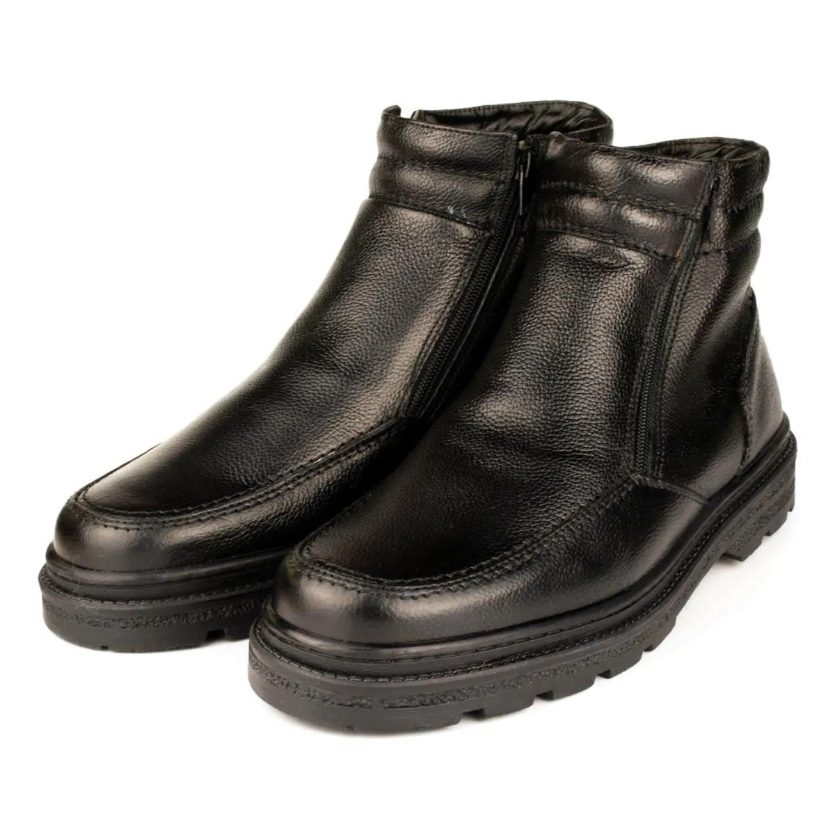 Mens Black Twin Zip Up Boot
