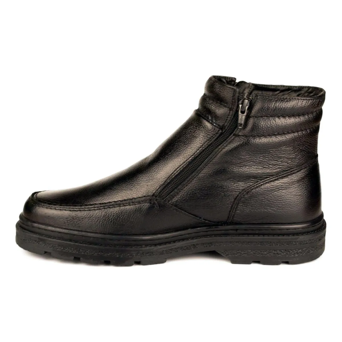 Mens Black Twin Zip Up Boot